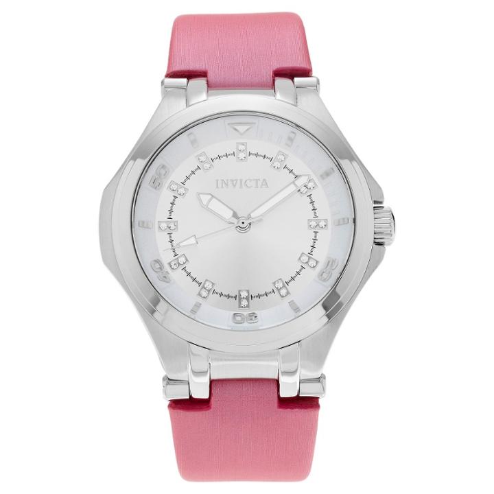Women's Invicta 21758 Wildflower Quartz 3 Hand Silver Dial Strap Watch - Pink