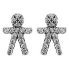 Journee Collection 1/3 Ct. T.w. Round-cut Cz Boy Stud Pave Set Earrings In Base
