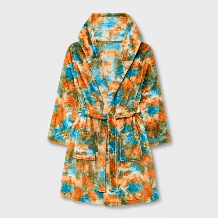 Boys' Tie-dye Robe - Cat & Jack Blue/orange