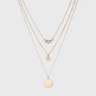 Sugarfix By Baublebar Embellished Layered Pendant Necklace - Gold, Girl's