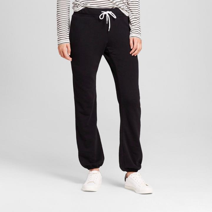 Women's Banded Fleece Sweatpants - Mossimo Supply Co. Black