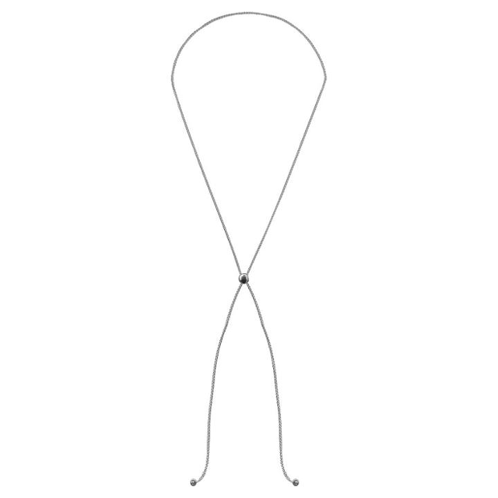 Distributed By Target Adjustable Lariat Wheat Chain In Sterling Silver -gray