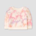 Baby Girls' Tie-dye Cozy Sweatshirt - Cat & Jack Off-white Newborn