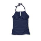Women's Post-mastectomy High Neck Tankini Top - Kona Sol Oxford Blue