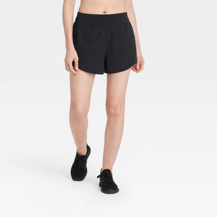 Women's Premium Knit Waistband Run Shorts - All In Motion Black