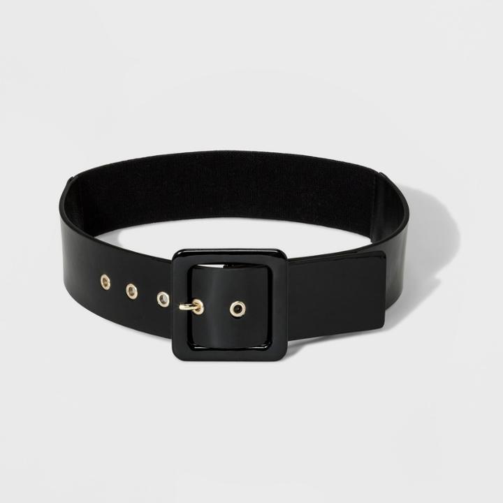 Women's 48mm Cov Buckle Stretch Back Belt - A New Day Black