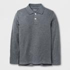 Boys' Long Sleeve Polo Shirt - Cat & Jack Heather Gray