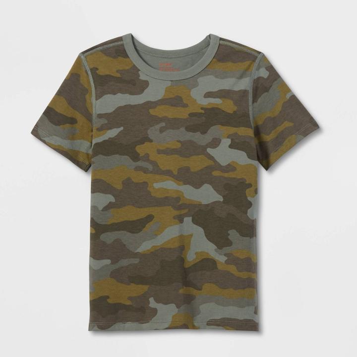 Kids' Adaptive Short Sleeve T-shirt - Cat & Jack Olive Green