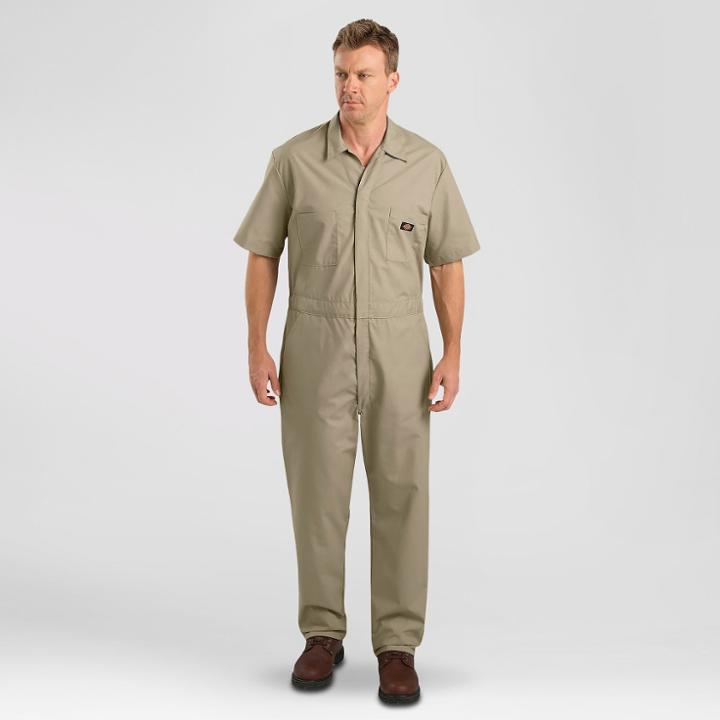 Dickies Men's Tall Short Sleeve Coverall - Khaki (green)