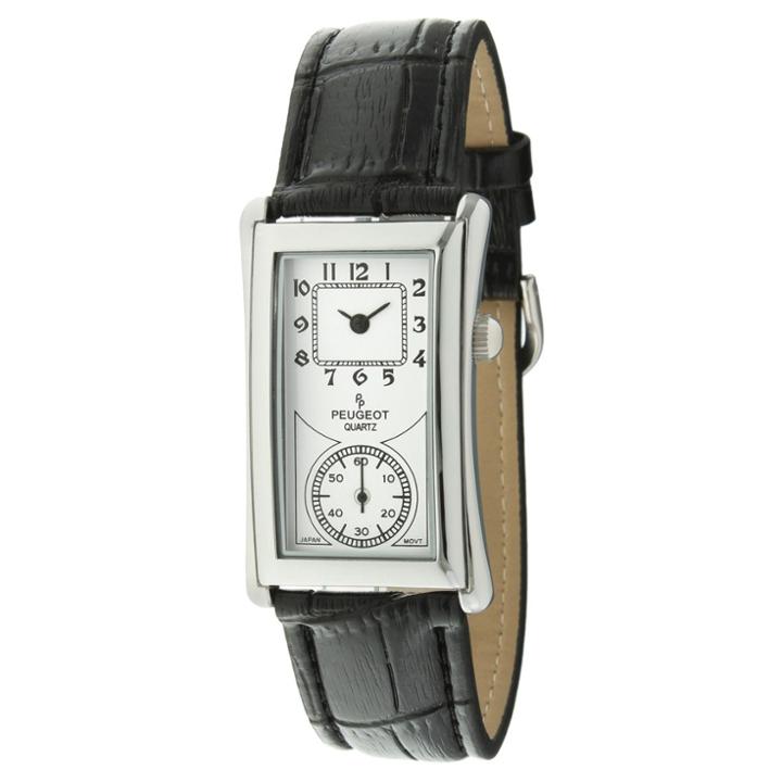 Peugeot Watches Peugeot Vintage Doctor's With Functional 60-second Dial Leather Band - Black,