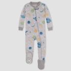 Burt's Bees Baby Baby Boys' Space Organic Cotton Tight Fit Footed Pajama - Heather Gray