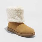 Women's Bela Wide Width Suede Cuff Boots - Universal Thread Chestnut 9w, Size: