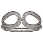 Target Women's Clear Pave Cubic Zirconia Double Loop Ring In Sterling Silver - Clear/gray (size 7),