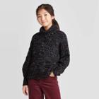 Girls' Chenille Cable Knit Sweater - Art Class Black