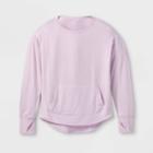 Girls' Cozy Lightweight Fleece Crewneck Sweatshirt - All In Motion Lilac Purple
