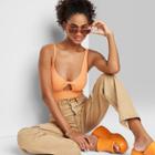 Women's Twist-front Tank Bodysuit - Wild Fable Orange Xxs