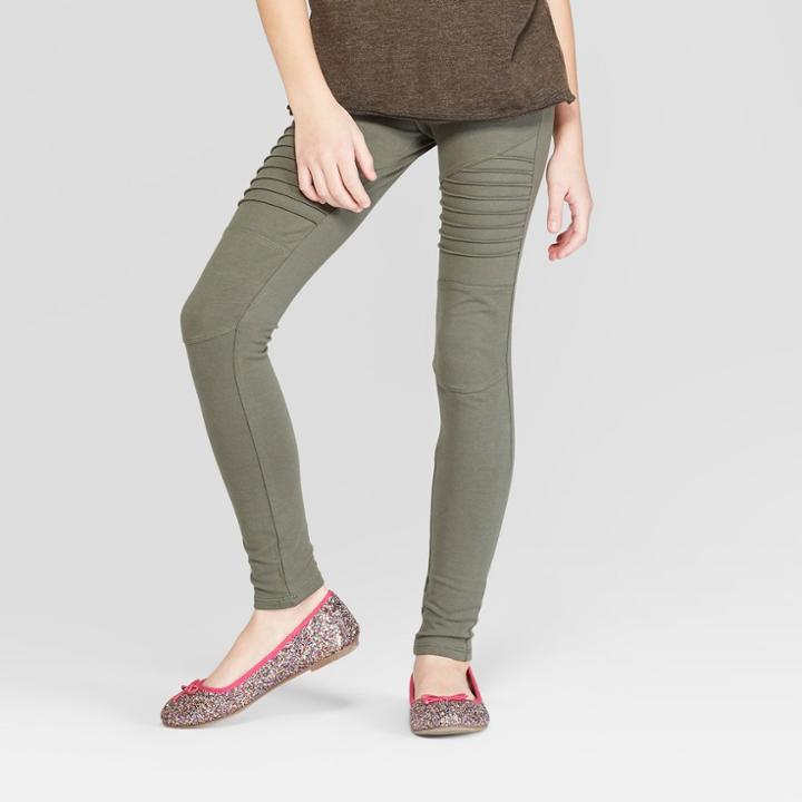 Girls' Moto Leggings - Art Class Olive (green)