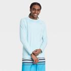 Men's Regular Fit Long Sleeve Rash Guard Swim Shirt - Goodfellow & Co Turquoise