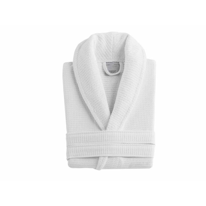 Waffle Turkish 100% Cotton Bathrobe White - Enchante Home