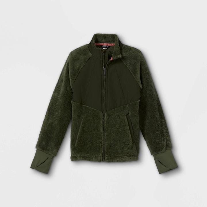 Girls' Fleece Jacket - All In Motion Olive Green