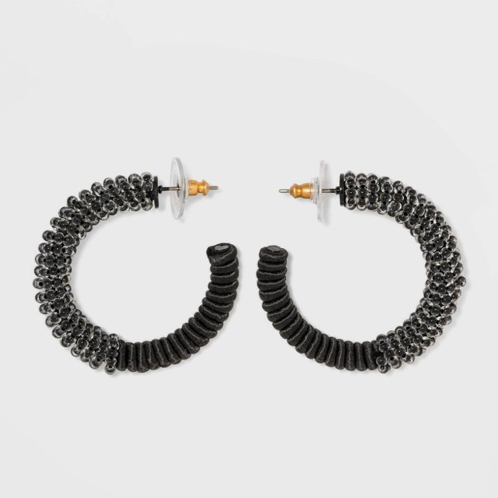 Sugarfix By Baublebar Mixed Media Monochrome Hoop Earrings - Black