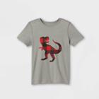 Boys' Adaptive Dinosaur Short Sleeve Graphic T-shirt - Cat & Jack Medium Heather Gray