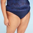 Women's Plus Size Full Coverage Bikini Bottom - All In Motion Navy 14w, Women's, Blue