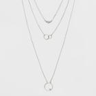 Trio Layer Circle Pendent Necklace - A New Day