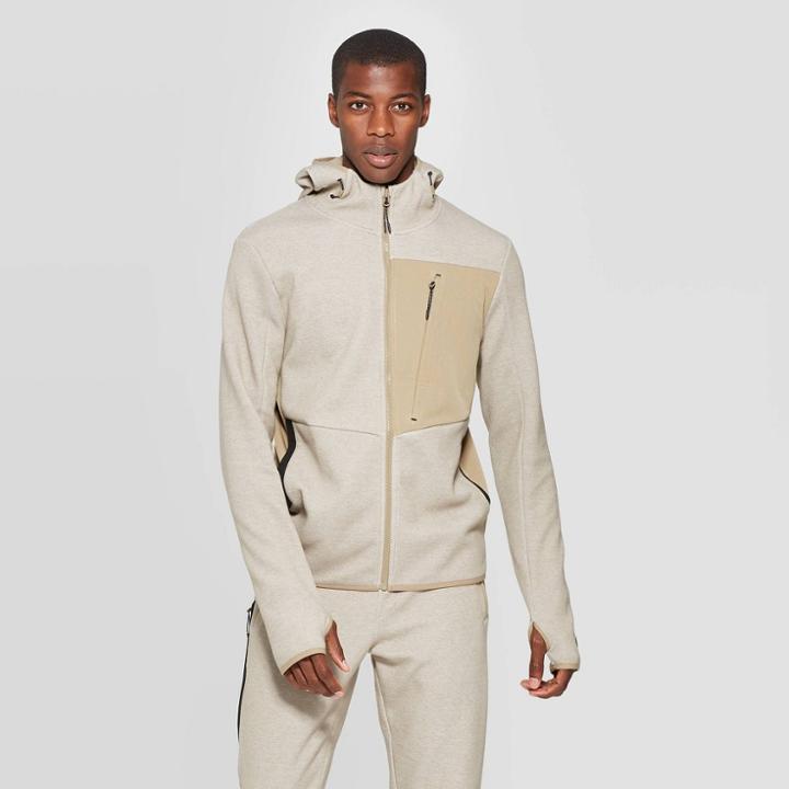 Men's Victory Fleece Full Zip Sweatshirt - C9 Champion Sand Paper Khaki S, Men's, Size: Small, Brown Paper Green
