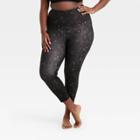 Women's Plus Size Leopard Print Contour Power Waist High-waisted 7/8 Leggings - All In Motion Black
