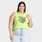 Women's Willie Nelson Plus Size Ribbed Graphic Tank Top - Green
