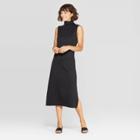 Women's Sleeveless Turtleneck A Line Midi Dress - Who What Wear Black