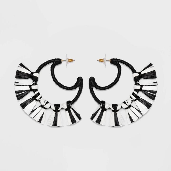 Sugarfix By Baublebar Crescent Moon Tassel Earrings - Black/white