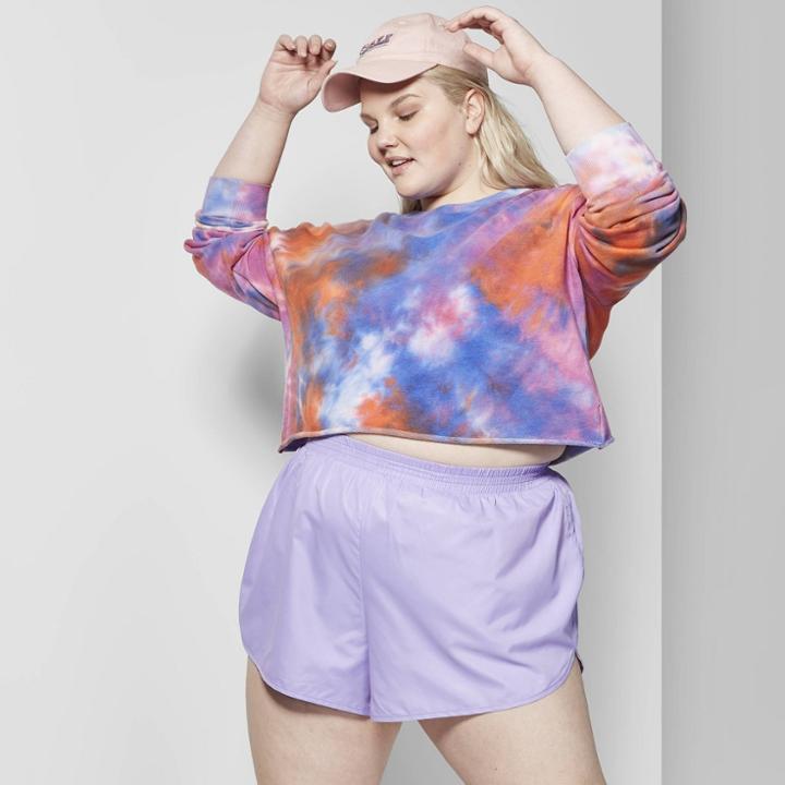 Women's Plus Size High-rise Nylon Shorts - Wild Fable Violet