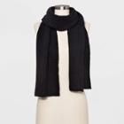 Women's Shaker Stitch Knit Scarf - A New Day Black