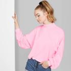Women's Long Sleeve Mock Turtleneck Sweatshirt - Wild Fable Pink