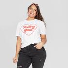 Mighty Fine Women's Plus Size Short Sleeve Feeling Great T-shirt - (juniors') White
