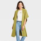 Women's Knit Wrap Jacket - Universal Thread Olive One Size, Green