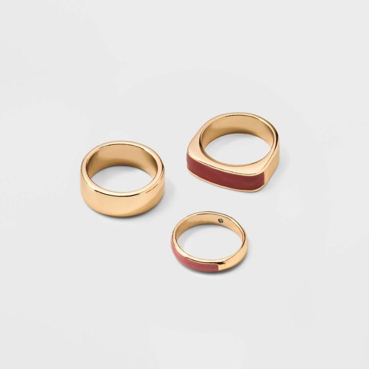 Enamel Ring Set 3pc - A New Day Brown