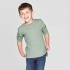 Toddler Boys' Slub Jersey Long Sleeve T-shirt - Cat & Jack Olive 2t, Boy's, Green