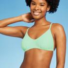 Women's Scoop Neck Bralette Bikini Top - Wild Fable Light Green Xxs