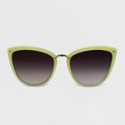 Women's Cateye Round Plastic Metal Sunglasses - A New Day Yellow, Grey/yellow