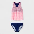 Malibu Dream Girl Girls' Effervescent 2pc Tankini Set - Blue
