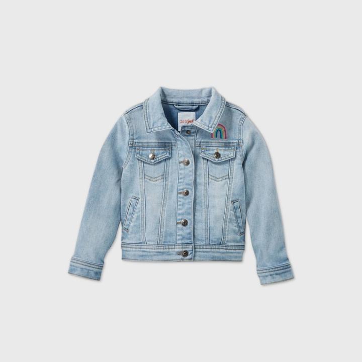 Toddler Girls' Rainbow Sequin Jean Jacket - Cat & Jack