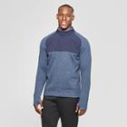 Men's Sweater Knit Fleece Quarter Zip - C9 Champion Deep Hotline Blue Heather