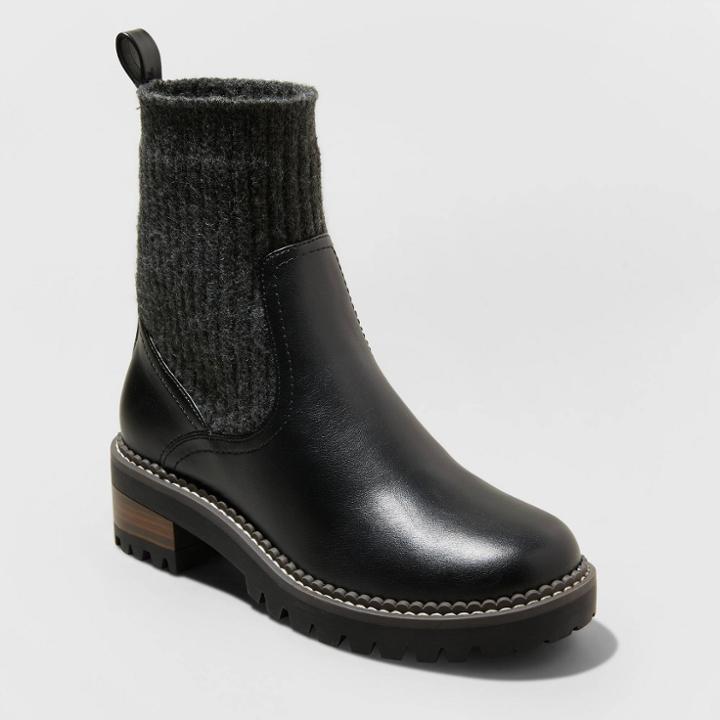 Women's Daphne Sock Boots - Universal Thread Black