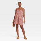 Women's Sleeveless Short Pintuck Dress - Universal Thread Pink Floral