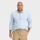 Men's Big & Tall Standard Fit Stretch Long Sleeve Button-down Shirt - Goodfellow & Co Blue