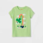 Girls' 'st. Patrick's Day Shamrock Rainbow' Short Sleeve Graphic T-shirt - Cat & Jack Light Green
