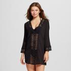 Mango Reef Women's Crochet Front Dress - Black -